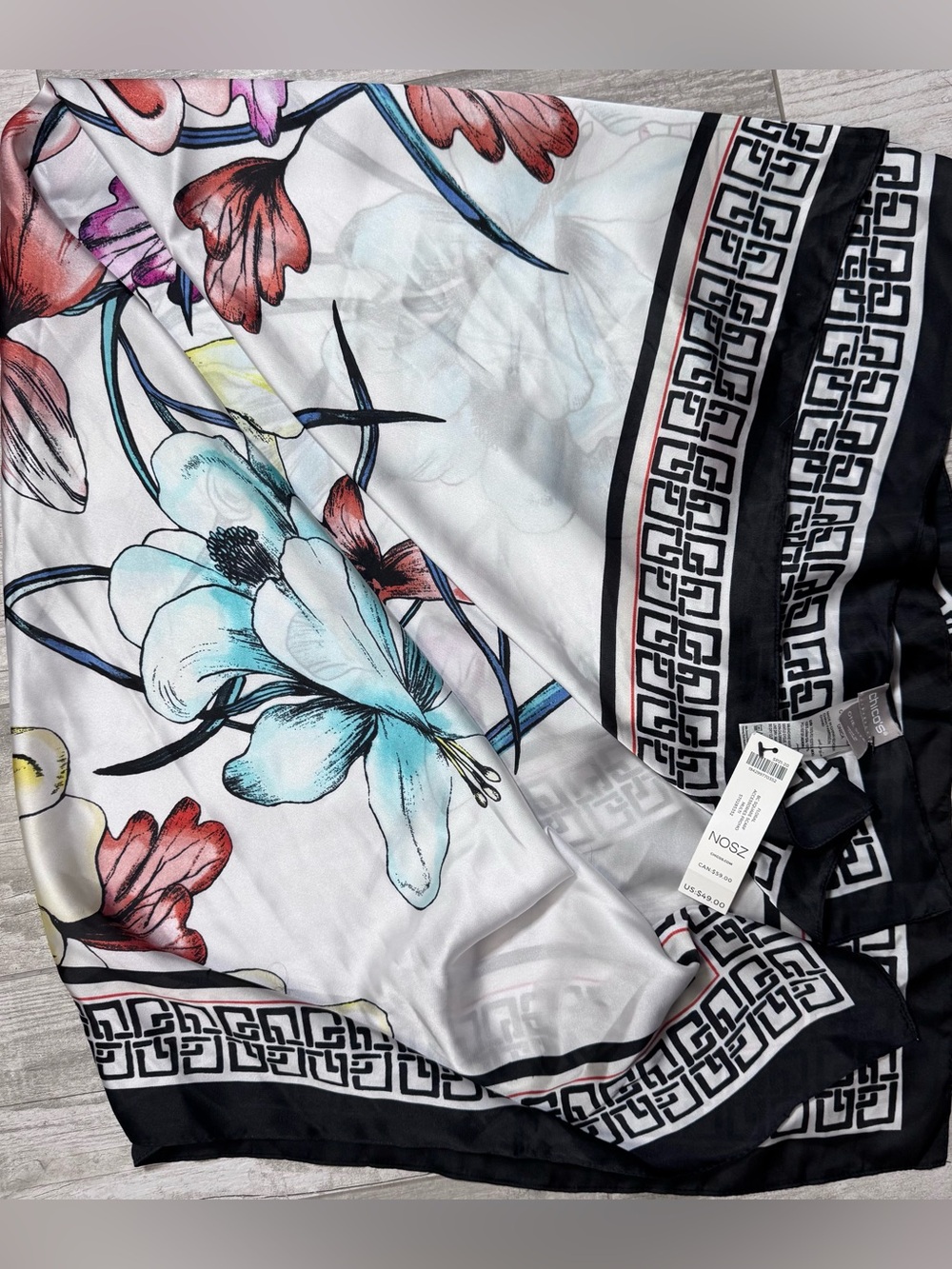 NWT Chicos Floral Square Scarf - One Size